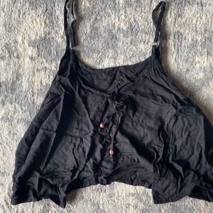 Black open back tank cami adjustable straps size L